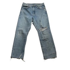 Topshop High Waist High Rose Distressed Mom Jeans Size W28 L30 Streetwear Y2K